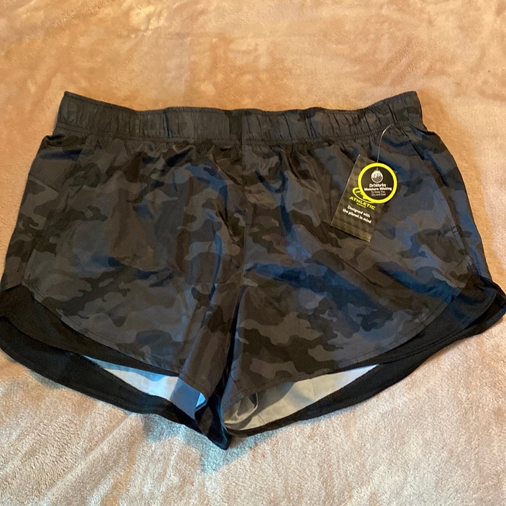 Athletic Works Grey and Black Camo Running Shorts